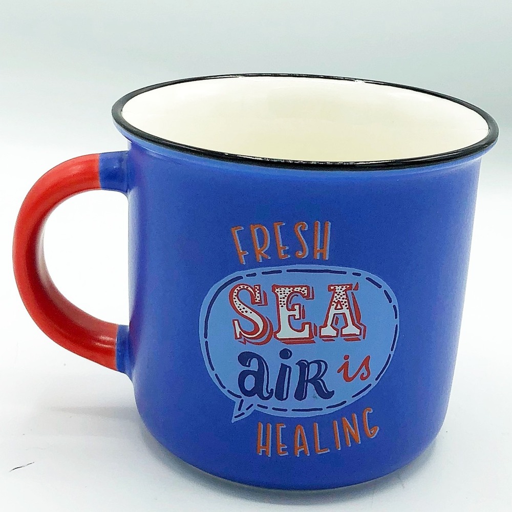 Fresh Sea Air is‎ Healing Blue and Red Mug